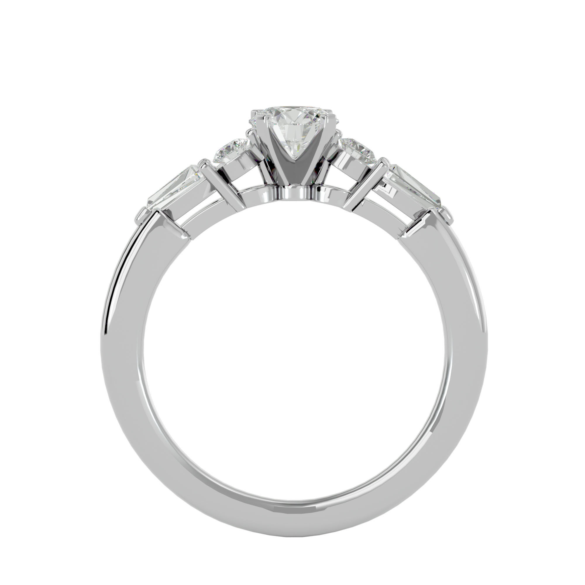 Solitaire wedding engagement ring with 360 view animation 3D print model_4