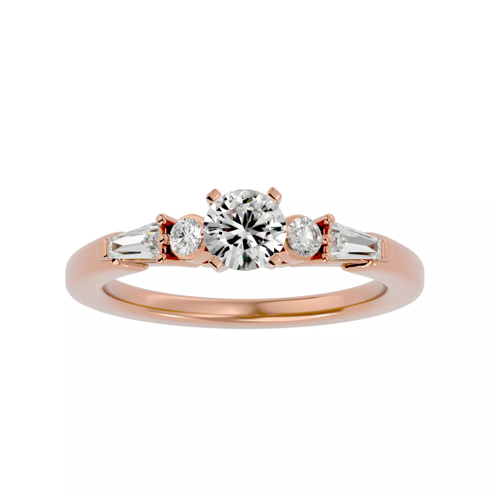 Solitaire wedding engagement ring with 360 view animation 3D print model_0