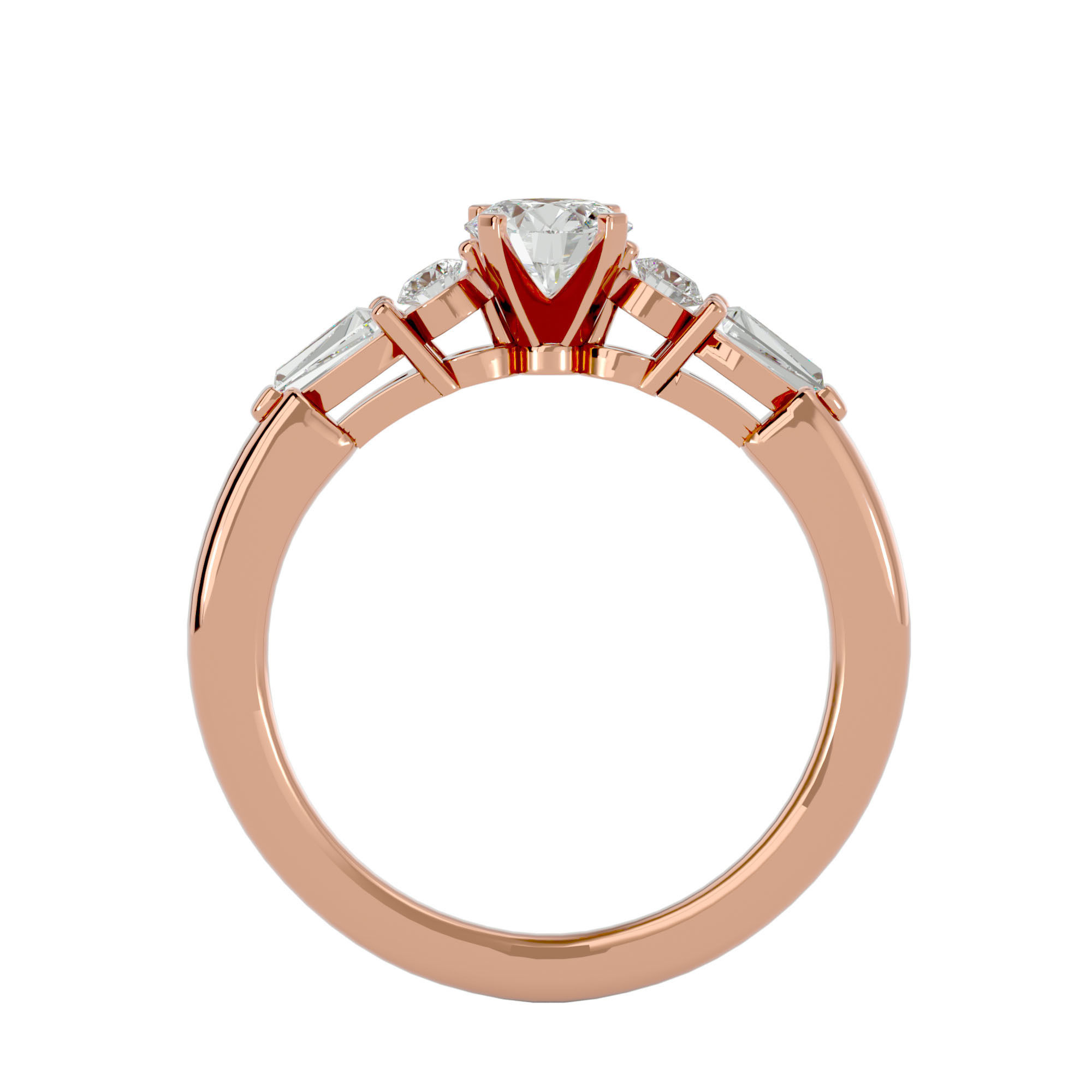 Solitaire wedding engagement ring with 360 view animation 3D print model_6