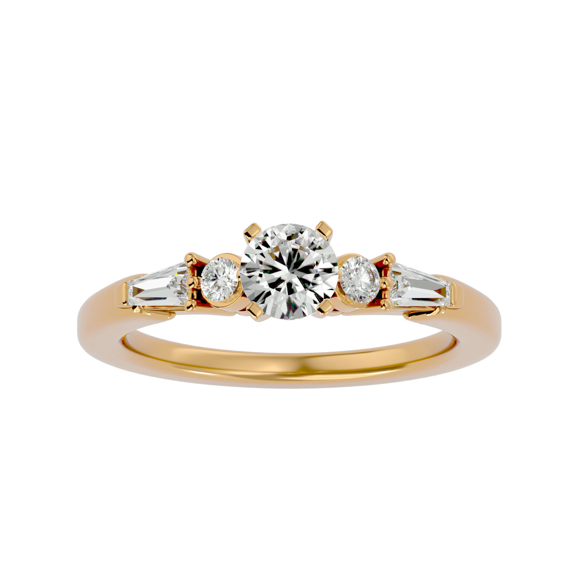 Solitaire wedding engagement ring with 360 view animation 3D print model_1