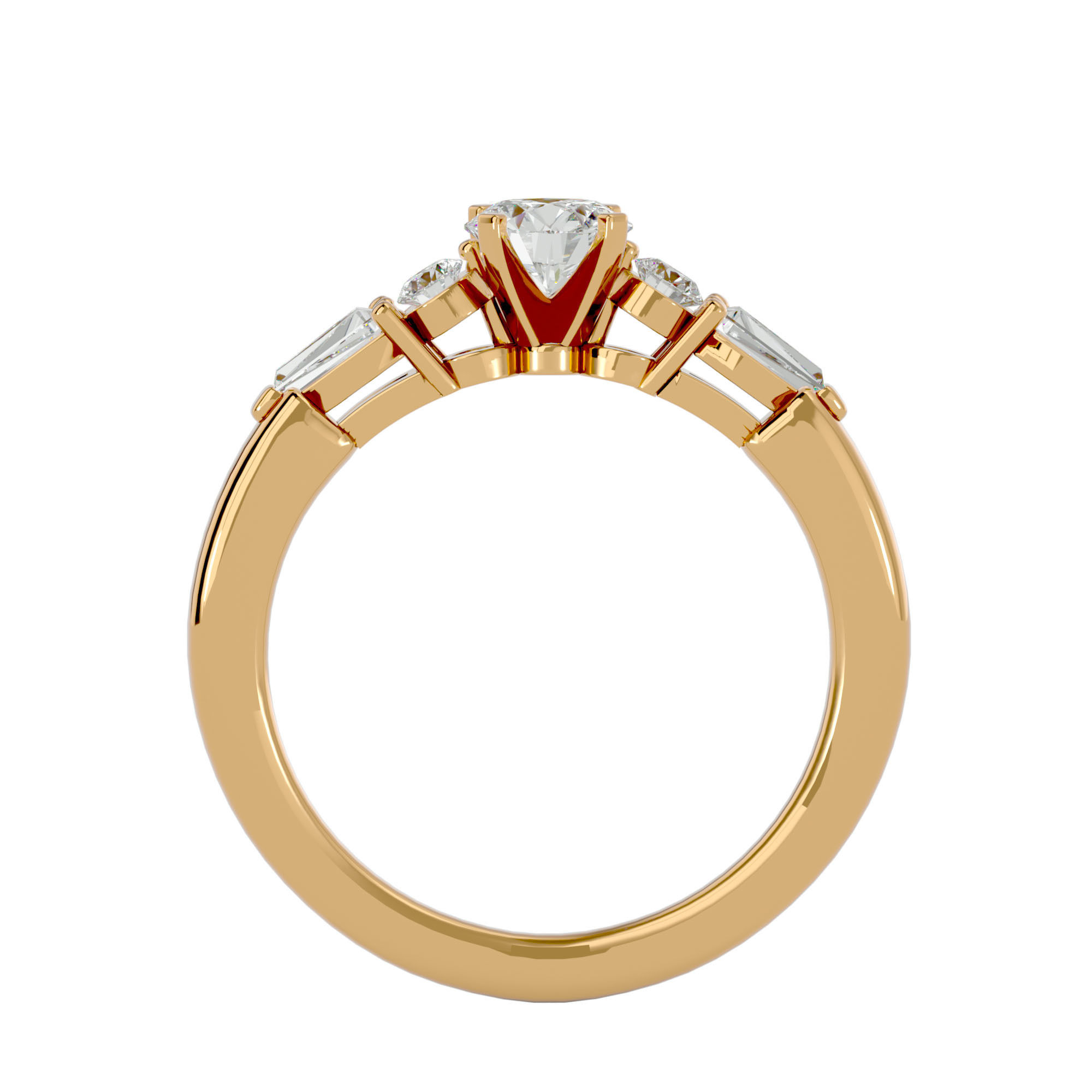 Solitaire wedding engagement ring with 360 view animation 3D print model_5