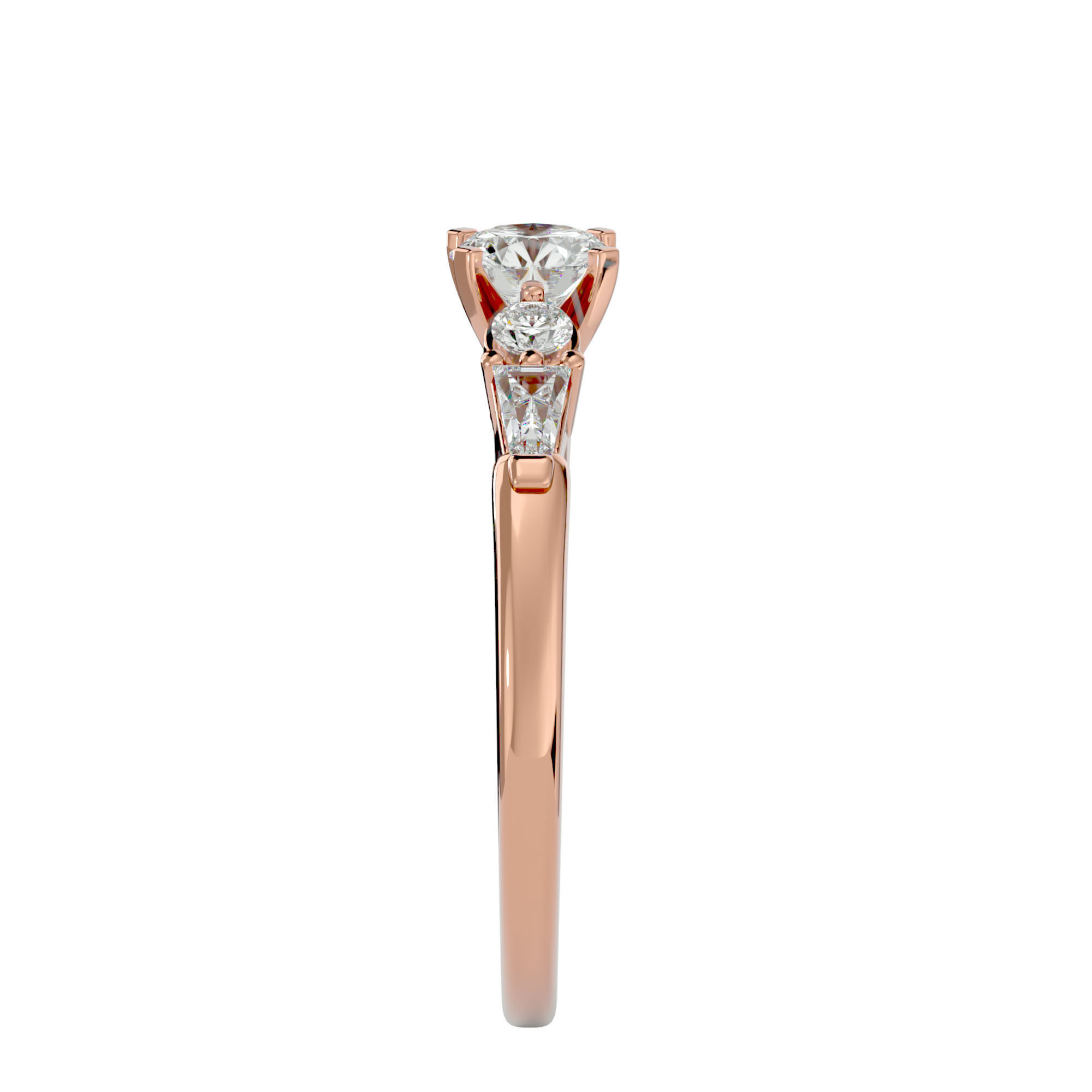 Solitaire wedding engagement ring with 360 view animation 3D print model_8