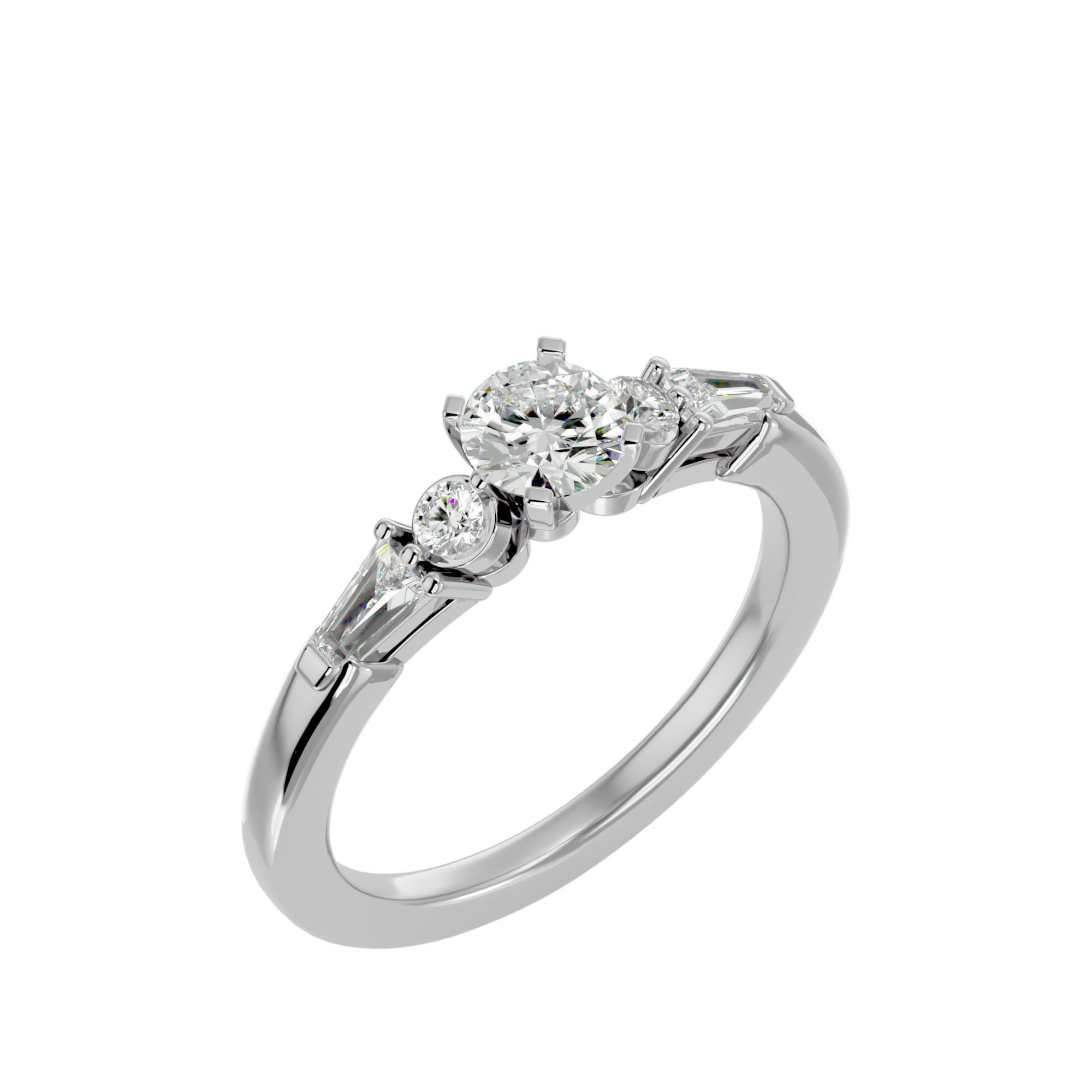 Solitaire wedding engagement ring with 360 view animation 3D print model_10
