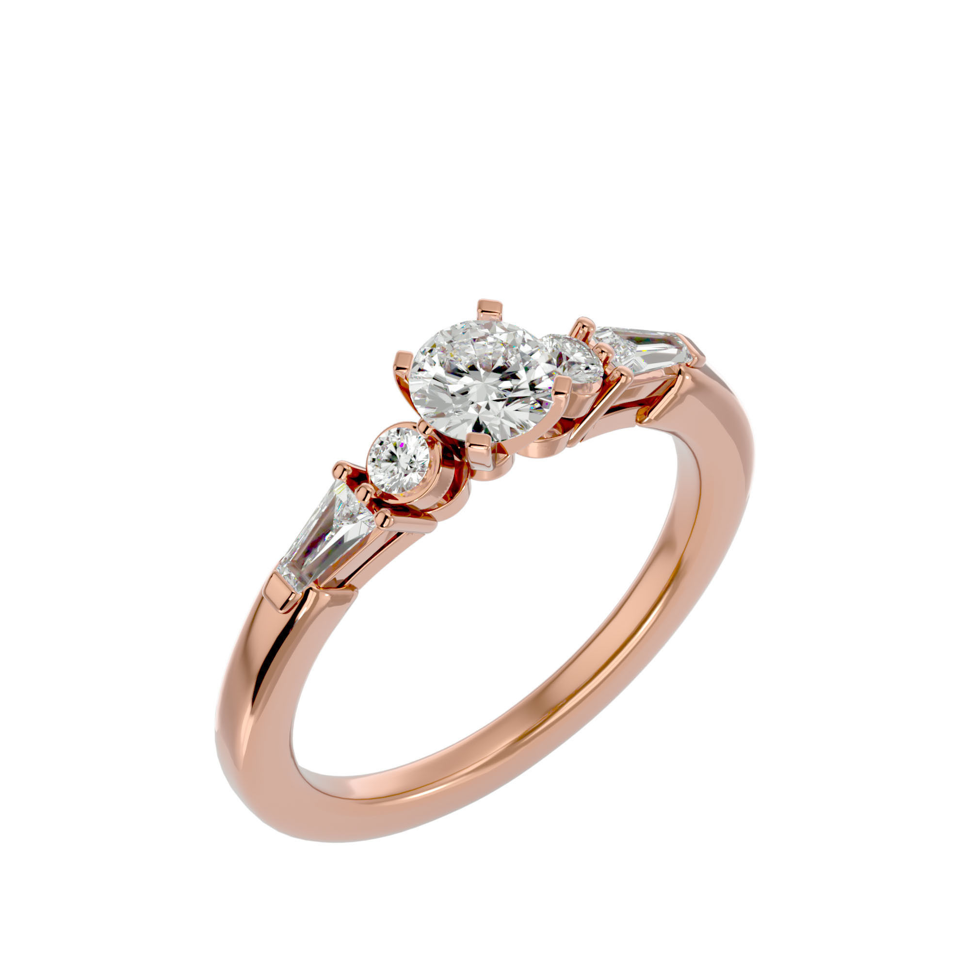 Solitaire wedding engagement ring with 360 view animation 3D print model_12