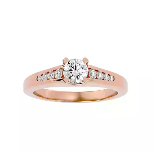 Solitaire wedding engagement ring with 360 view animation