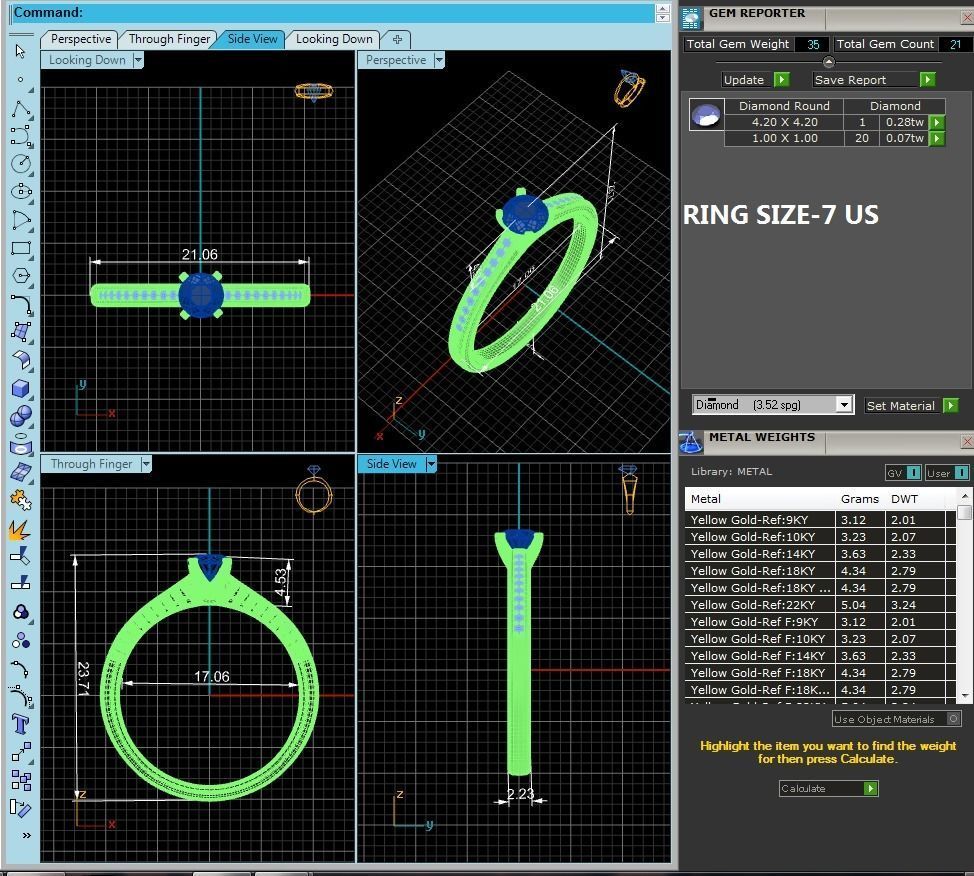 Solitaire wedding engagement ring with 360 view animation 3D print model_3