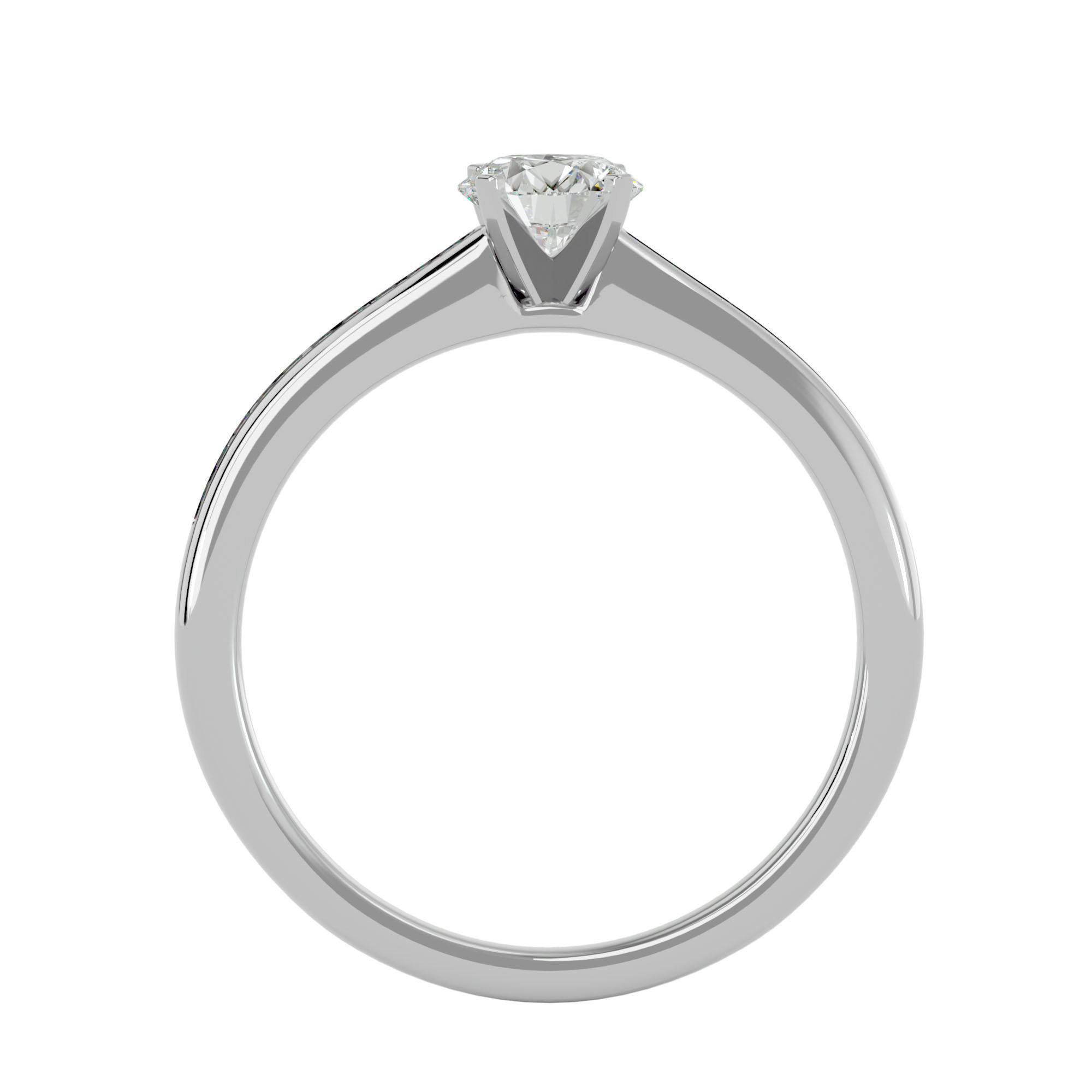 Solitaire wedding engagement ring with 360 view animation 3D print model_4