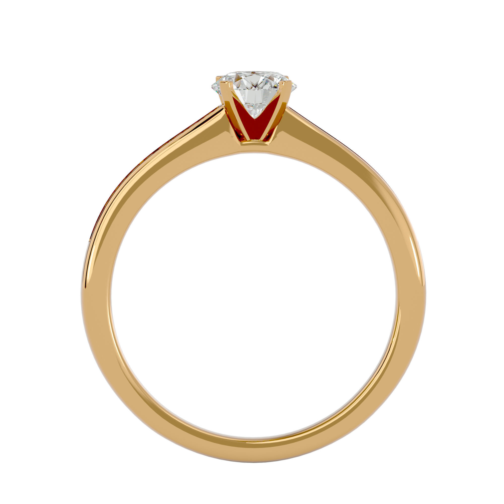 Solitaire wedding engagement ring with 360 view animation 3D print model_5