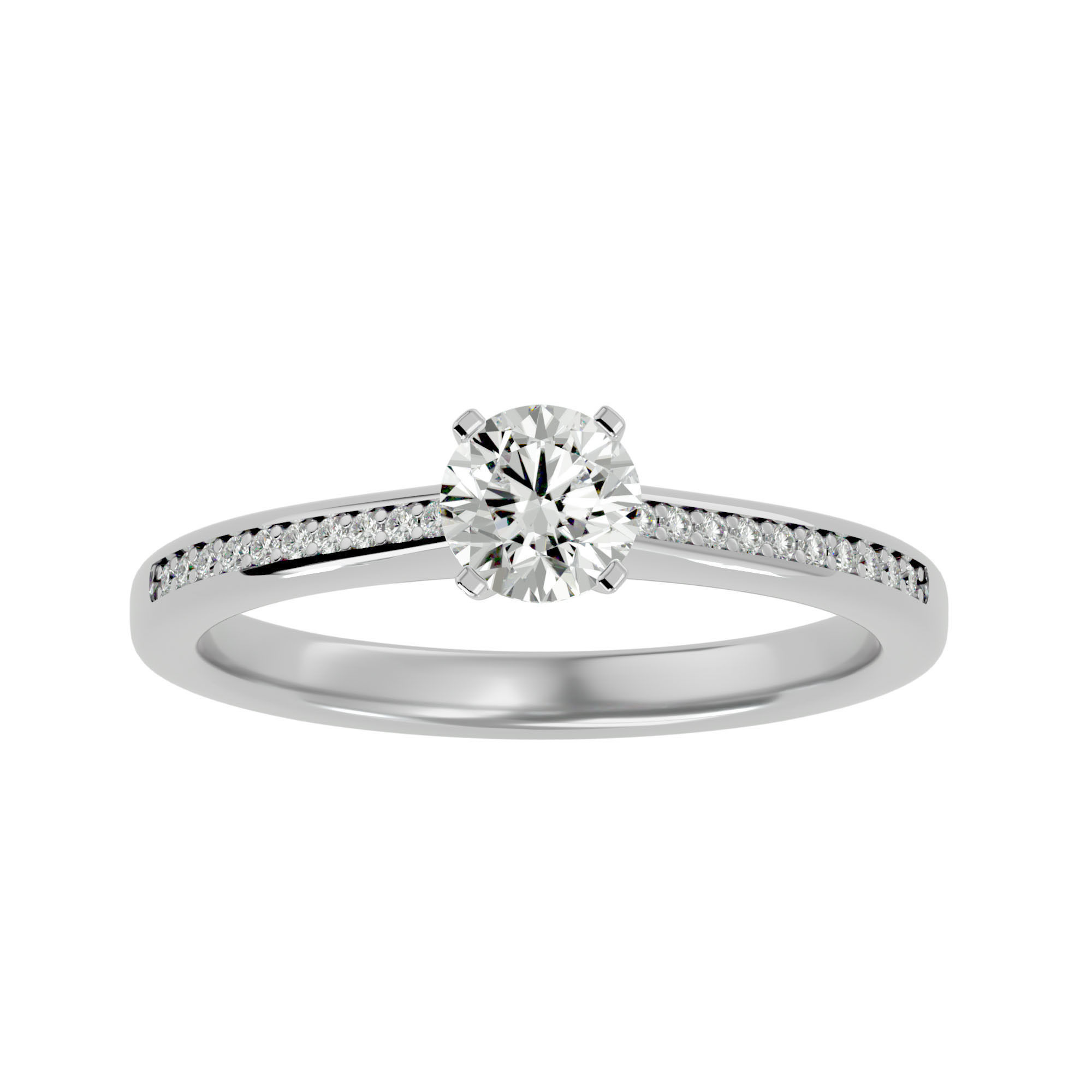 Solitaire wedding engagement ring with 360 view animation 3D print model_2
