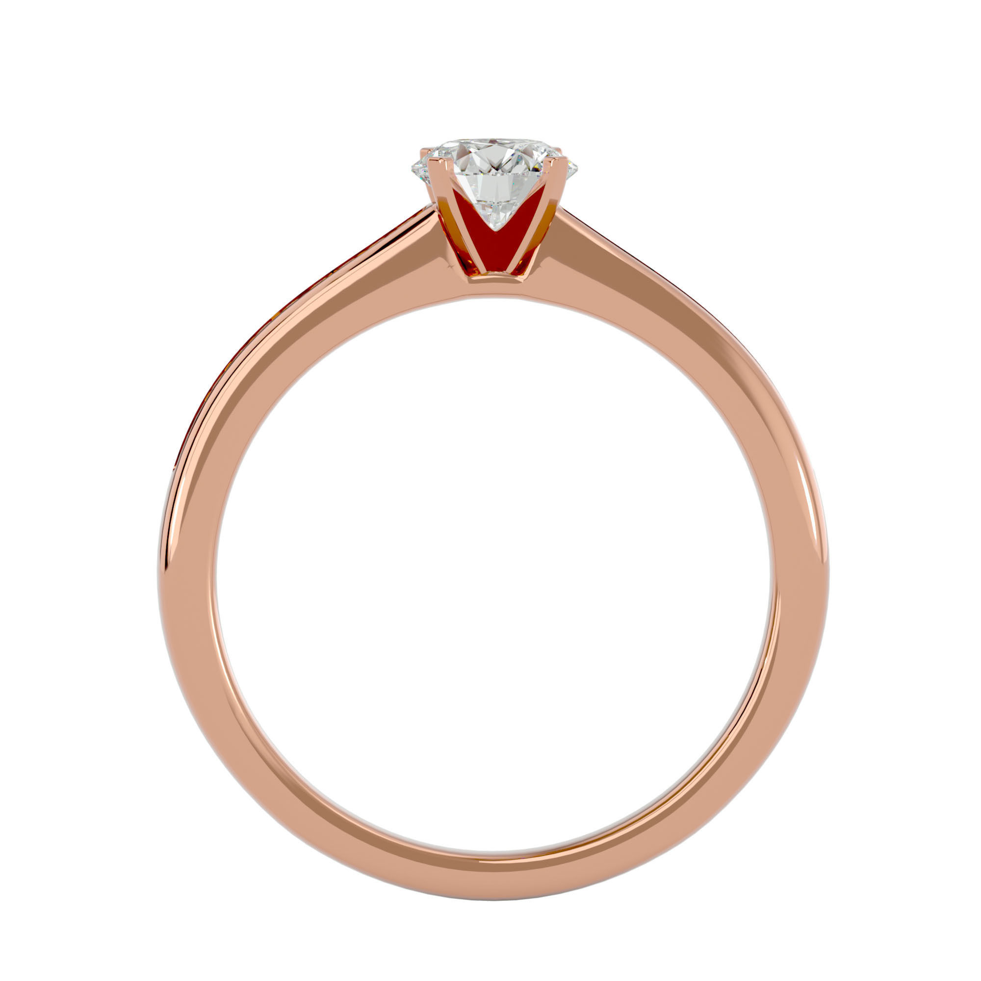 Solitaire wedding engagement ring with 360 view animation 3D print model_6