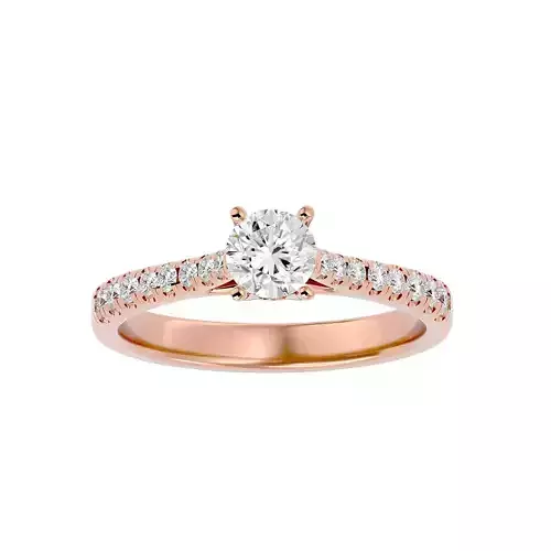 Solitaire wedding engagement ring with 360 view animation