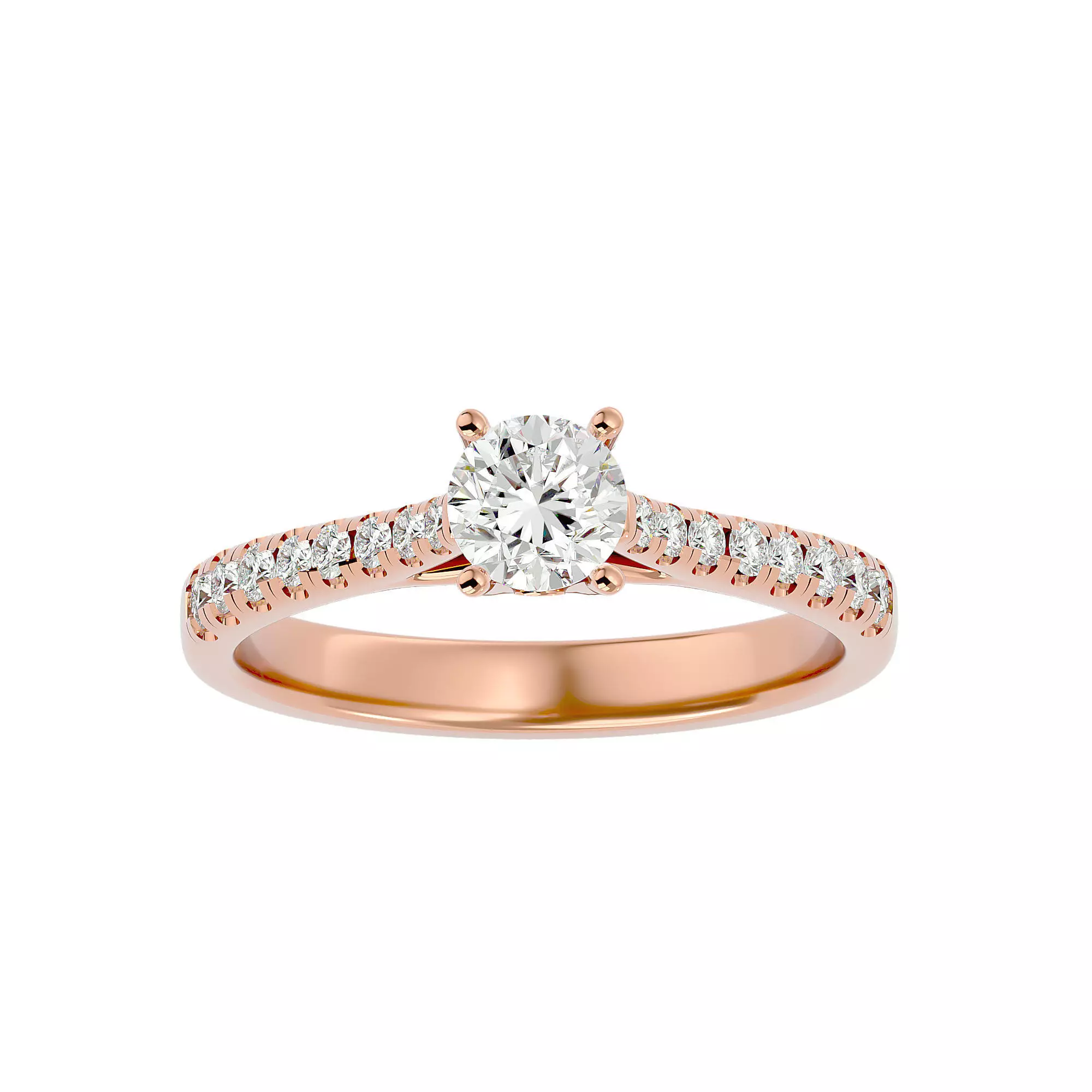 Solitaire wedding engagement ring with 360 view animation 3D print model_0