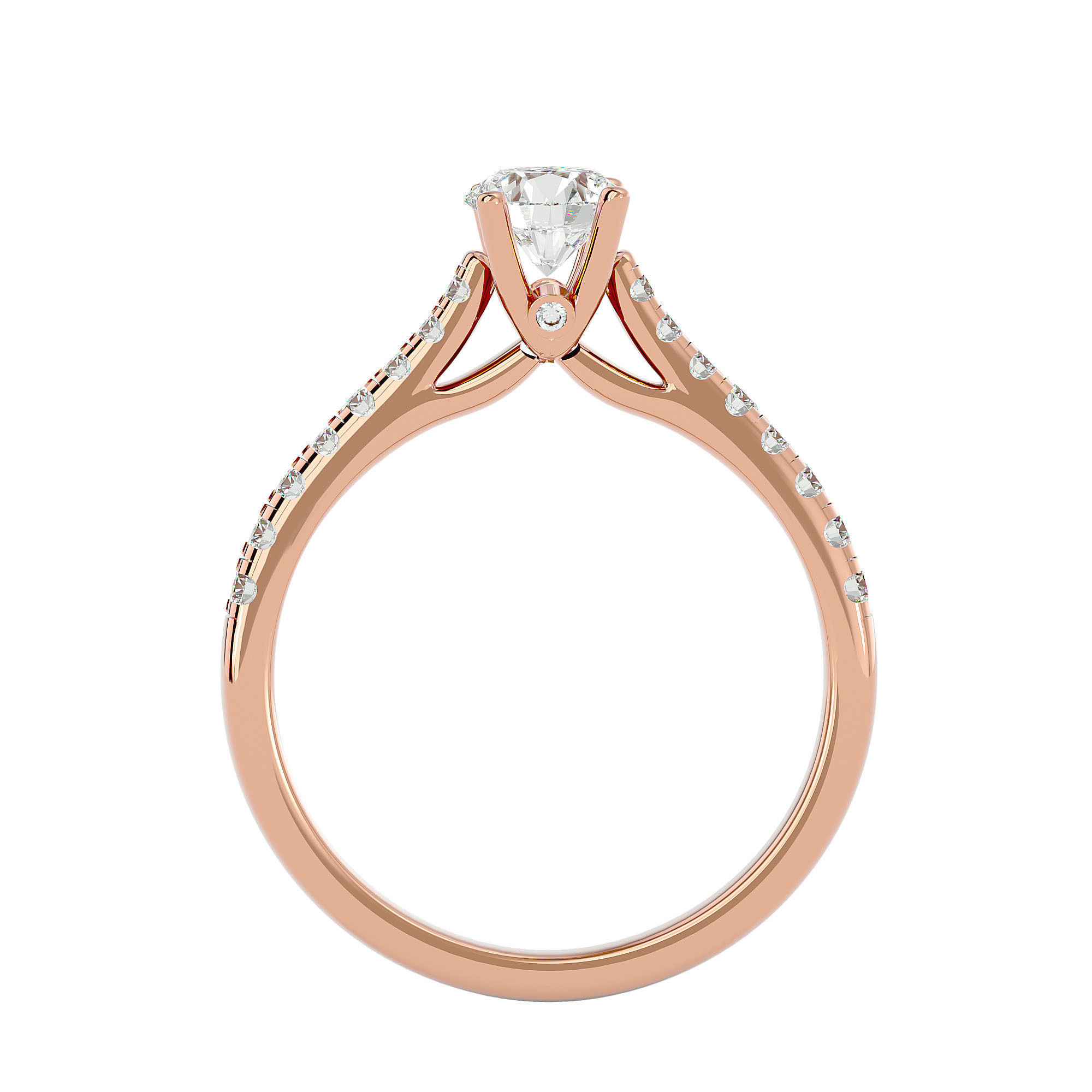 Solitaire wedding engagement ring with 360 view animation 3D print model_6