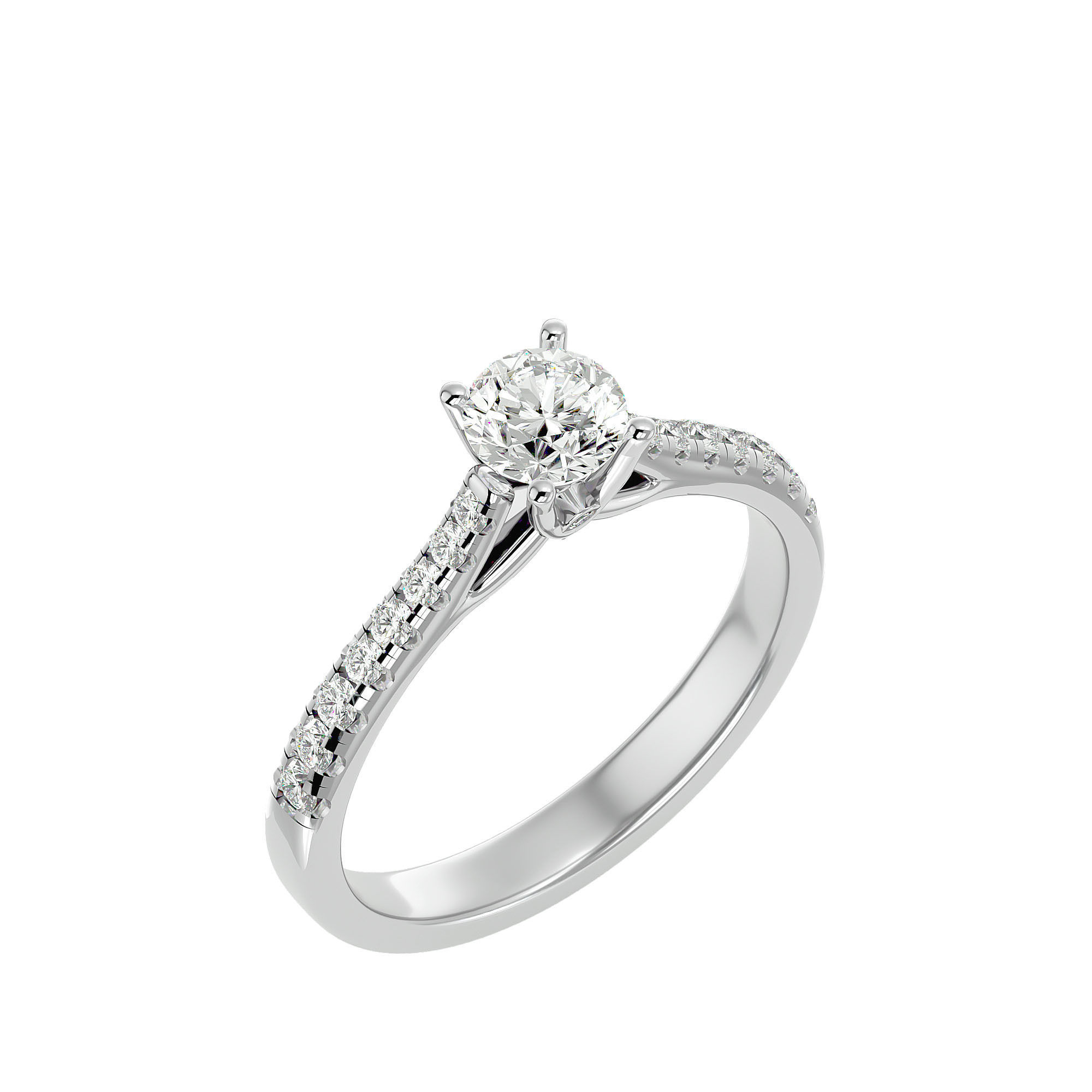 Solitaire wedding engagement ring with 360 view animation 3D print model_10