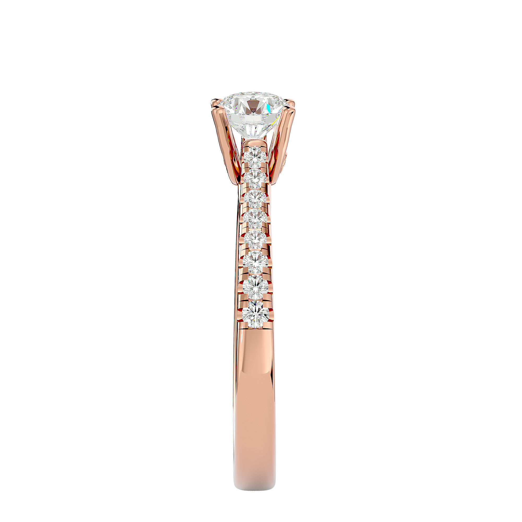 Solitaire wedding engagement ring with 360 view animation 3D print model_8