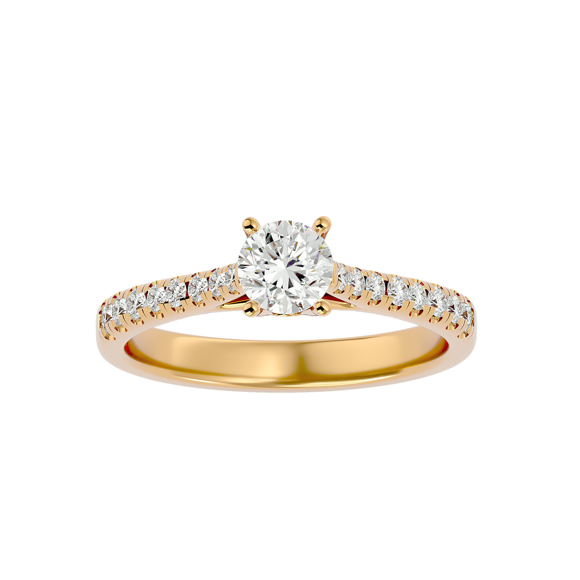 Solitaire wedding engagement ring with 360 view animation 3D print model_1