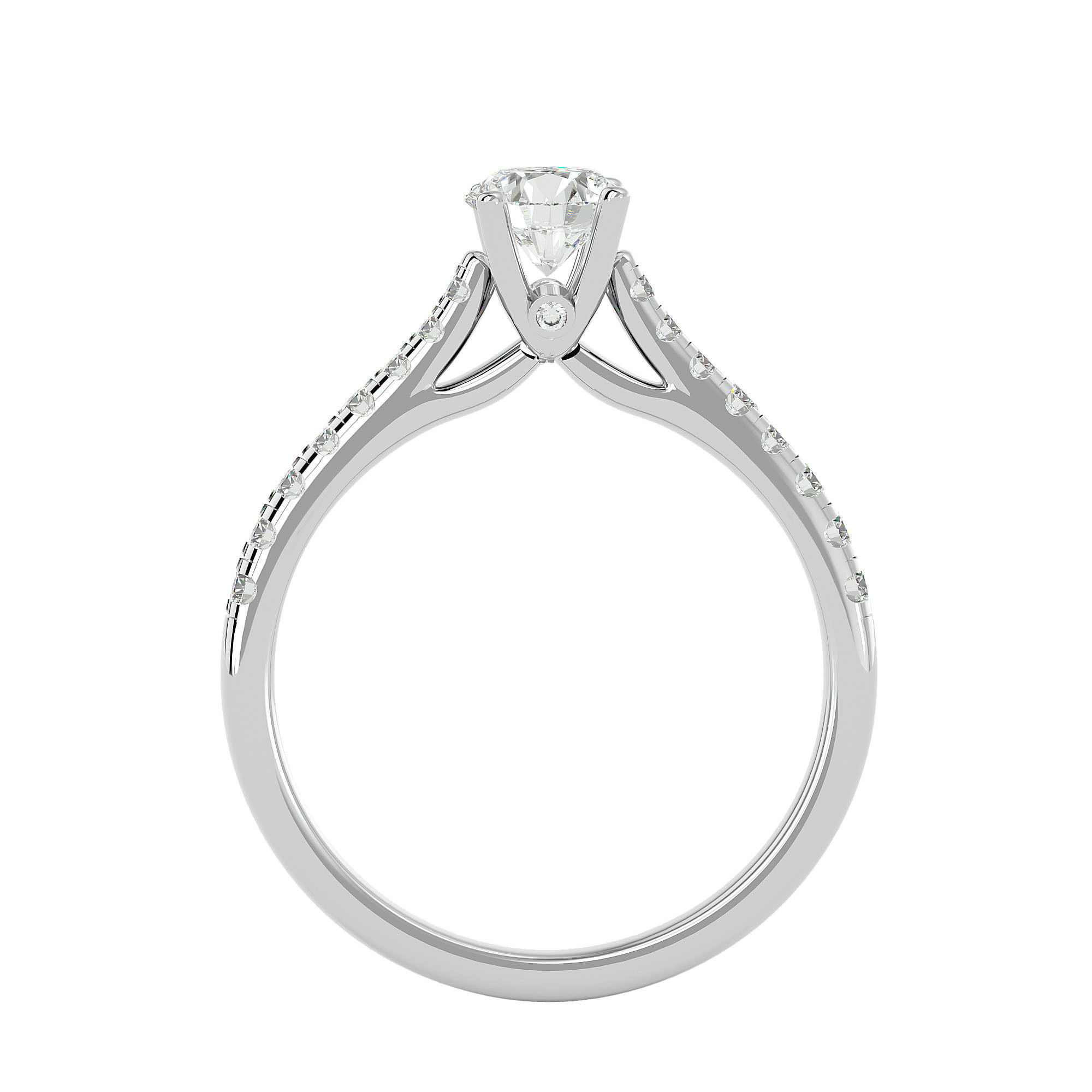 Solitaire wedding engagement ring with 360 view animation 3D print model_4