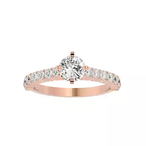 Solitaire wedding engagement ring with 360 view animation