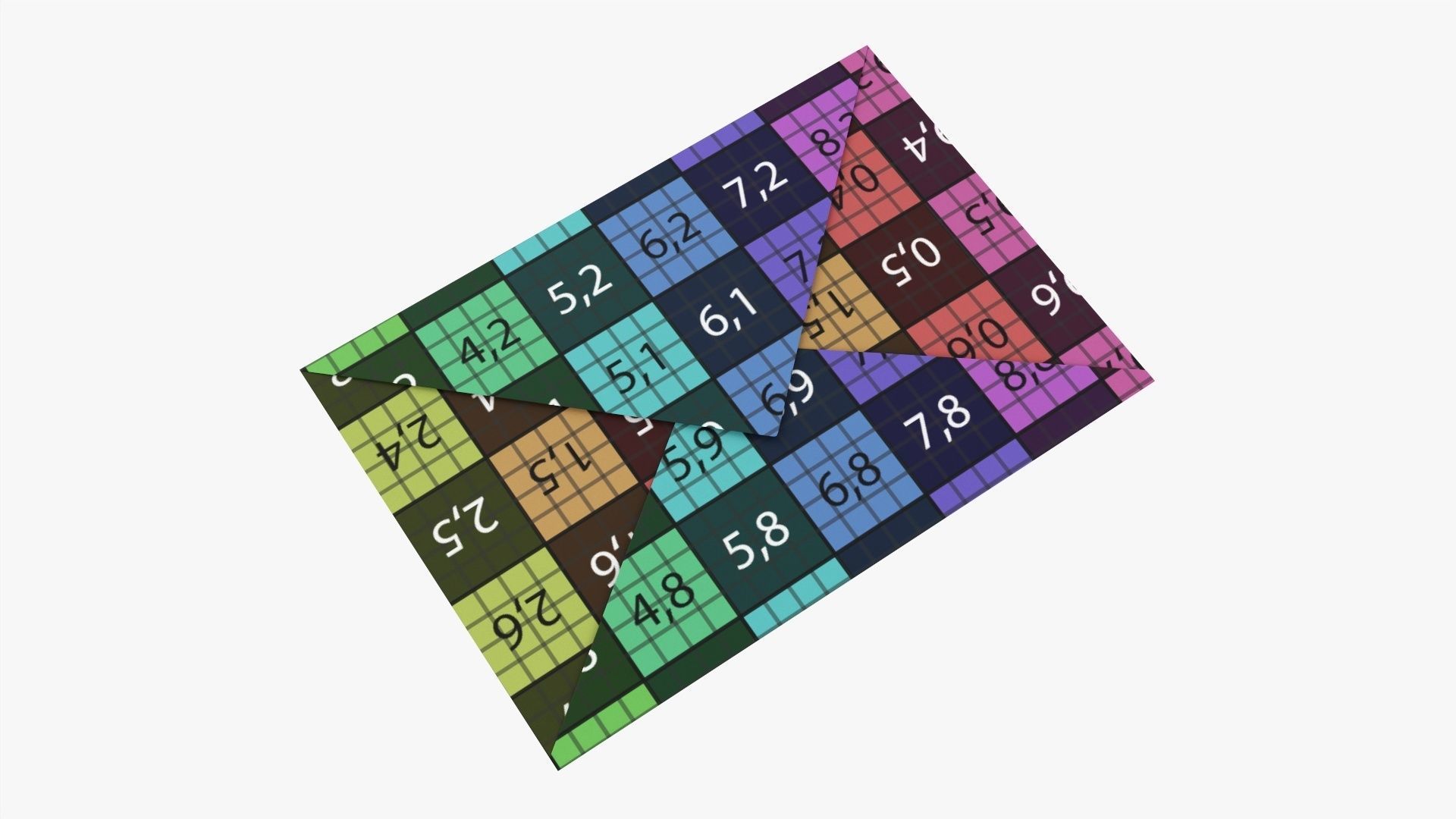 Envelope mockup 05 pink 3D model_7