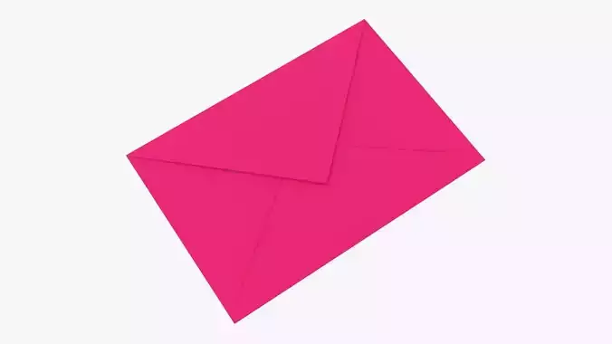 Envelope mockup 05 pink 3D model