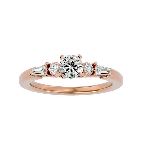 Solitaire wedding engagement ring with 360 view animation 3D print model