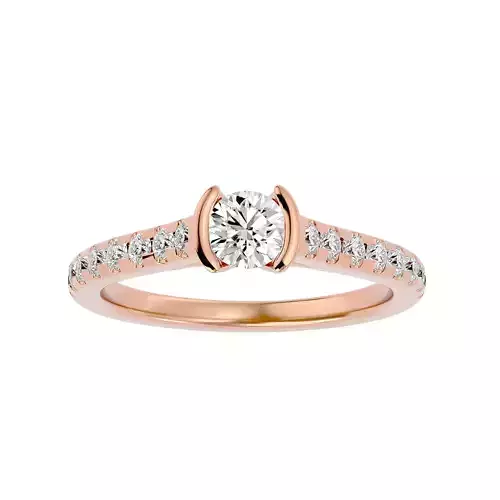 Solitaire wedding engagement ring with 360 view animation