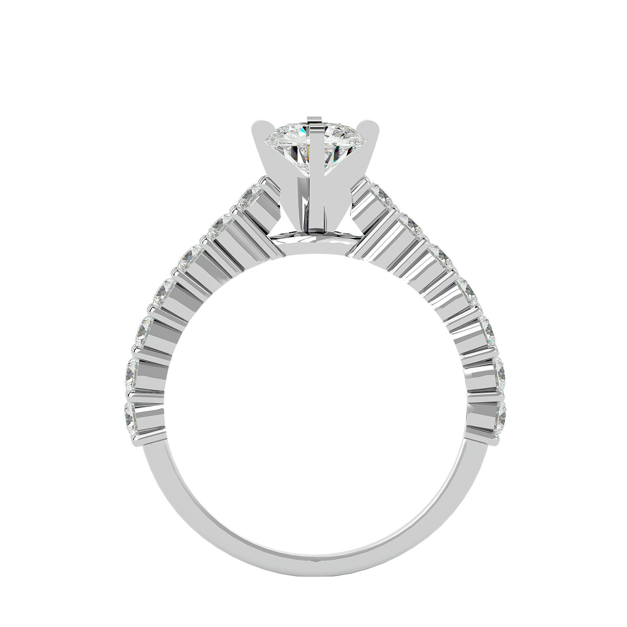 Solitaire wedding engagement ring with 360 view animation 3D print model_3