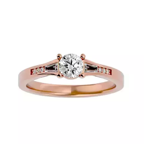 Solitaire wedding engagement ring with 360 view animation