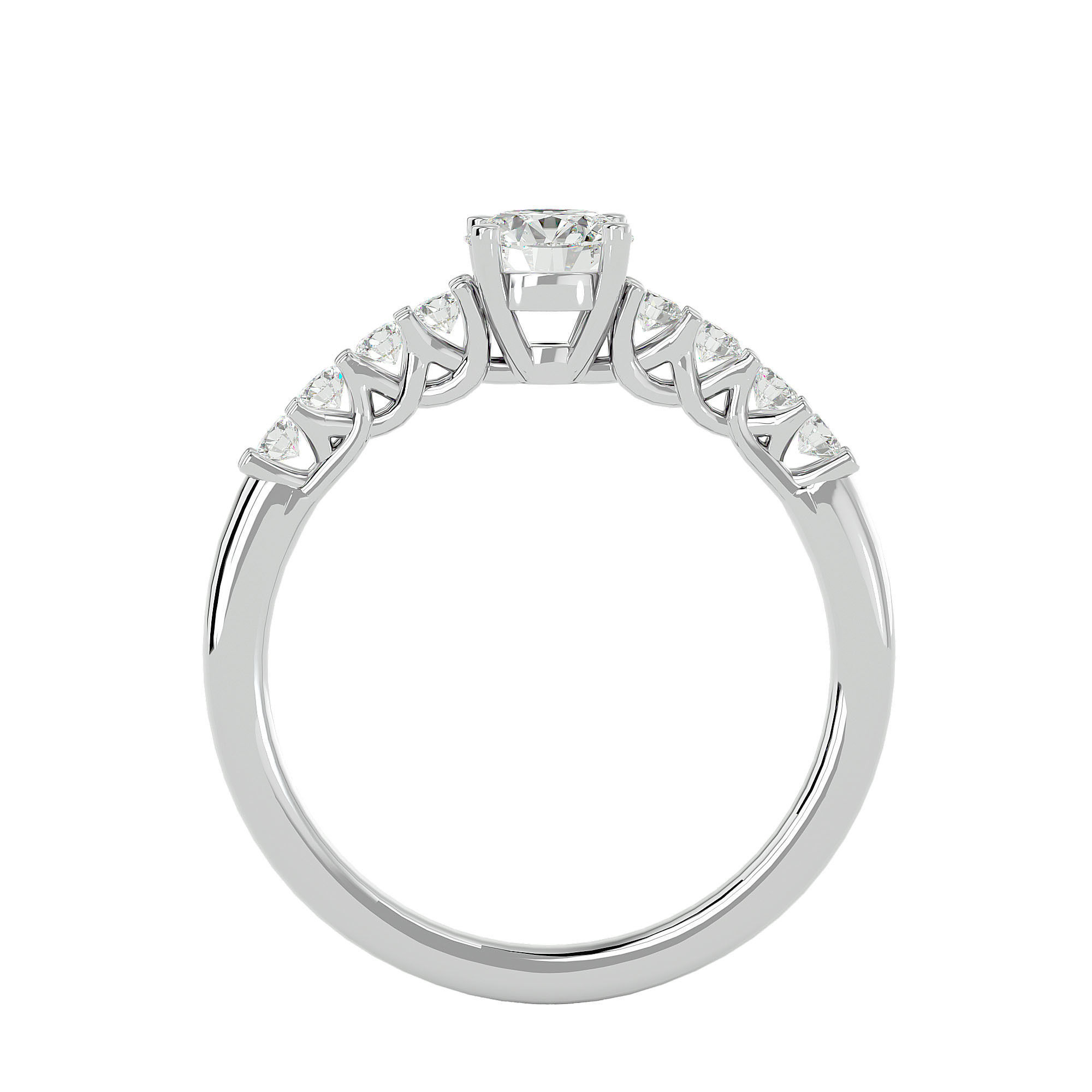 Solitaire wedding engagement ring with 360 view animation 3D print model_4