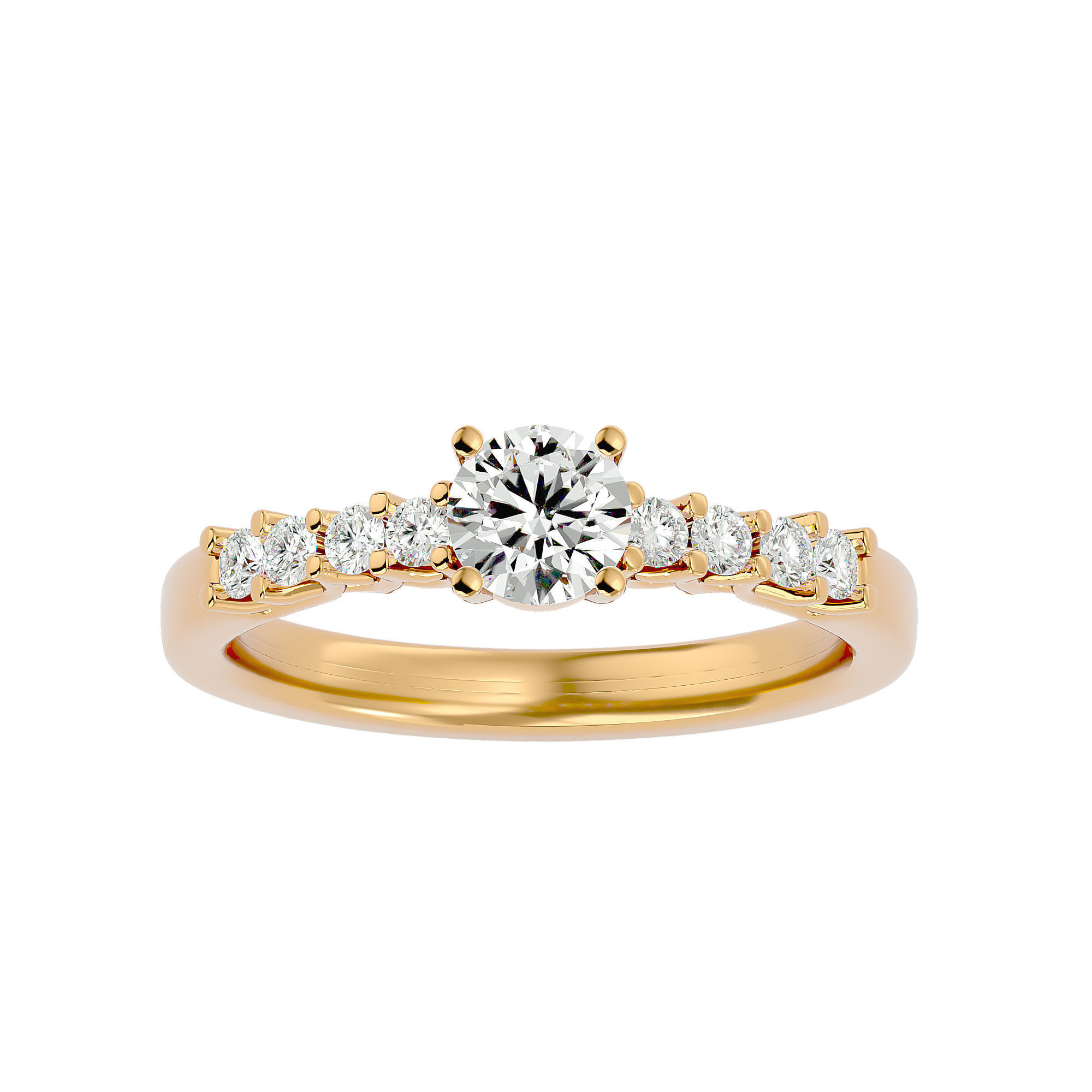 Solitaire wedding engagement ring with 360 view animation 3D print model_1