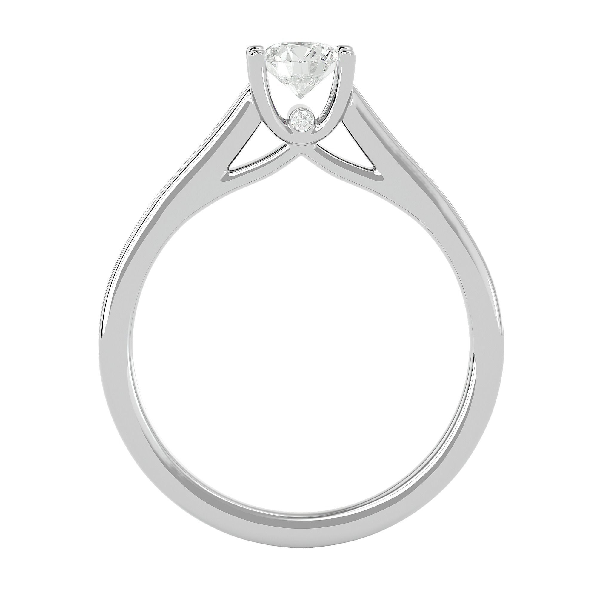 Solitaire wedding engagement ring with 360 view animation 3D print model_3