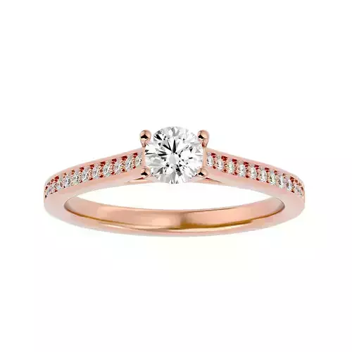 Solitaire wedding engagement ring with 360 view animation