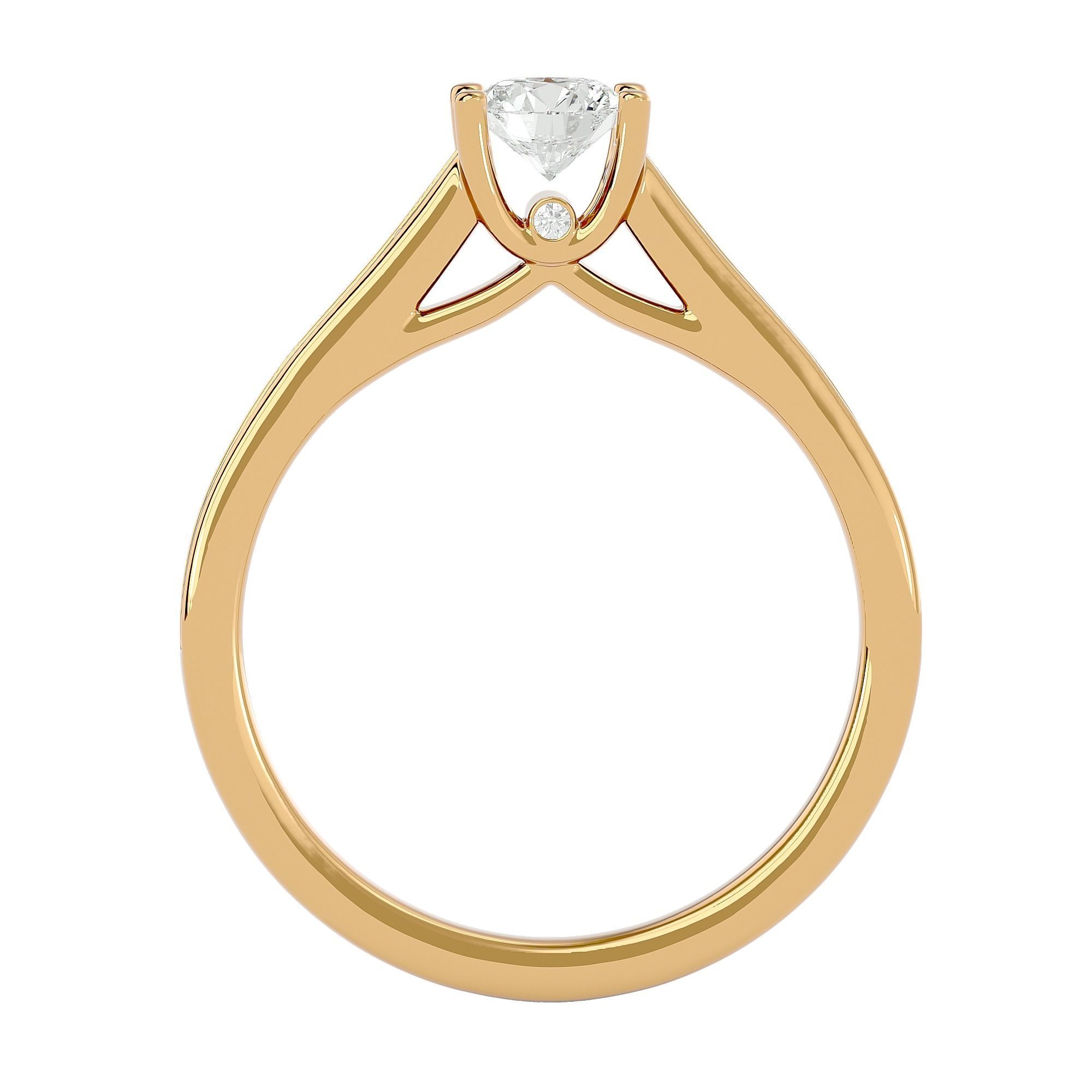 Solitaire wedding engagement ring with 360 view animation 3D print model_4