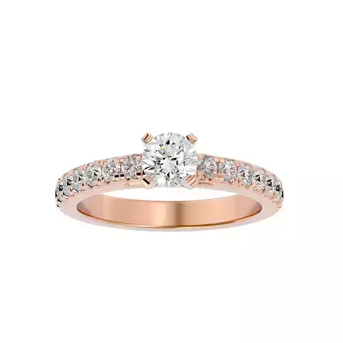 Solitaire wedding engagement ring with 360 view animation