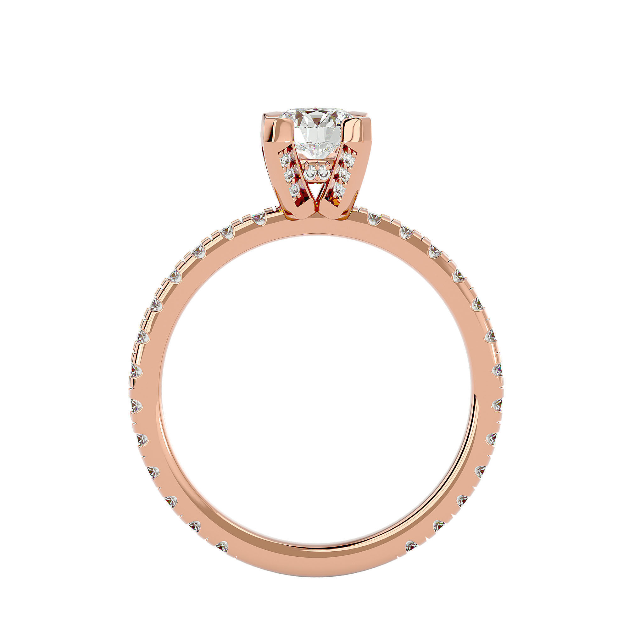 Solitaire wedding engagement ring with 360 view animation 3D print model_6