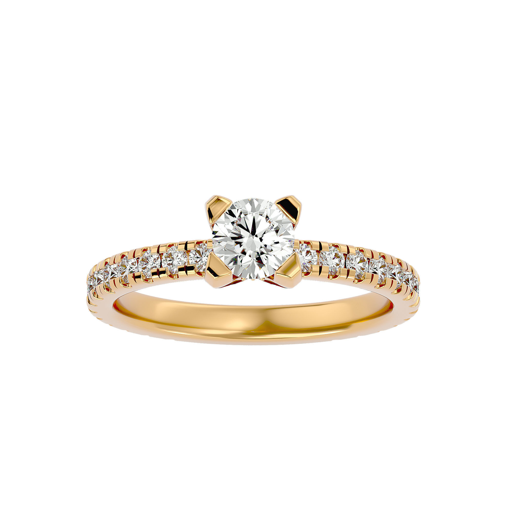 Solitaire wedding engagement ring with 360 view animation 3D print model_1