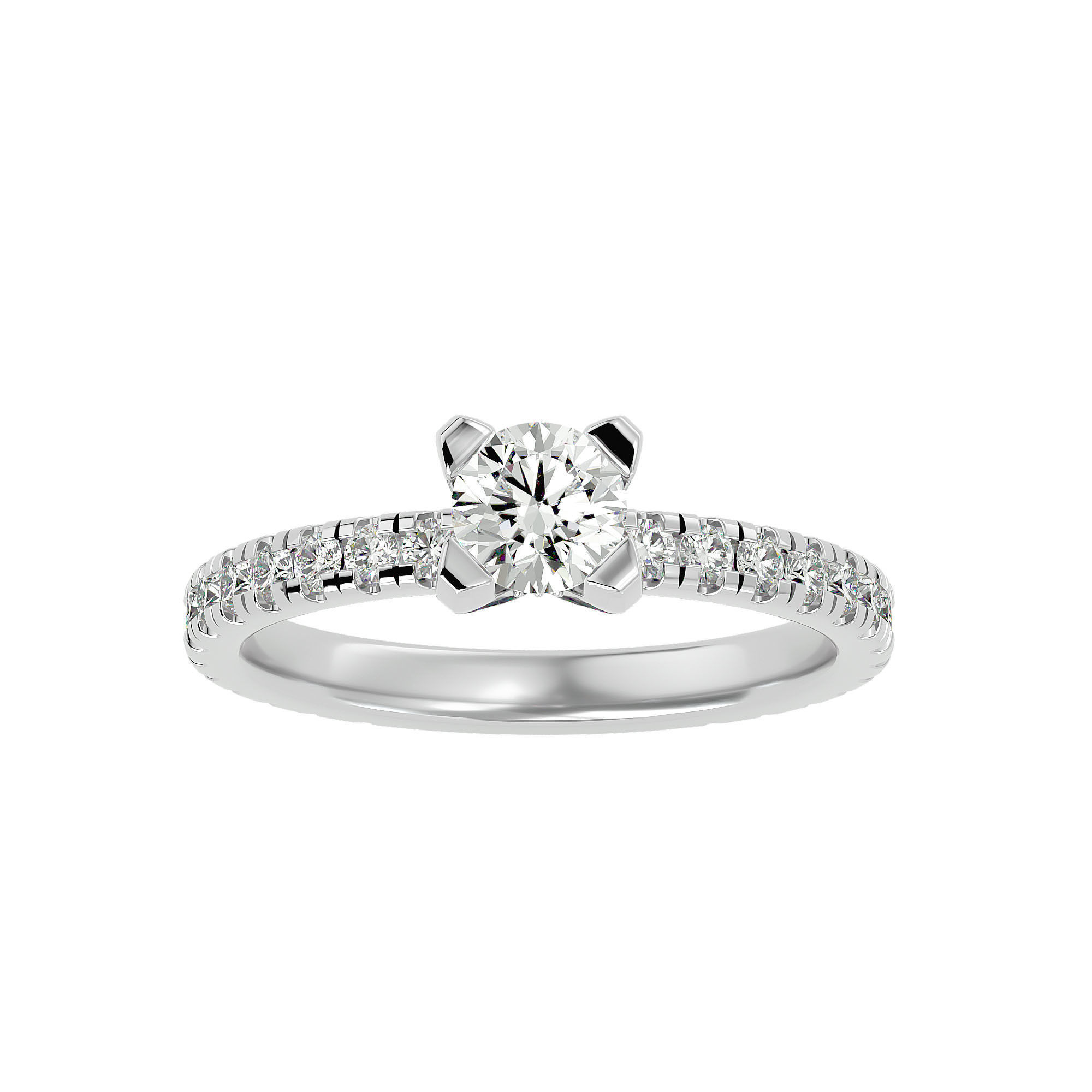 Solitaire wedding engagement ring with 360 view animation 3D print model_2