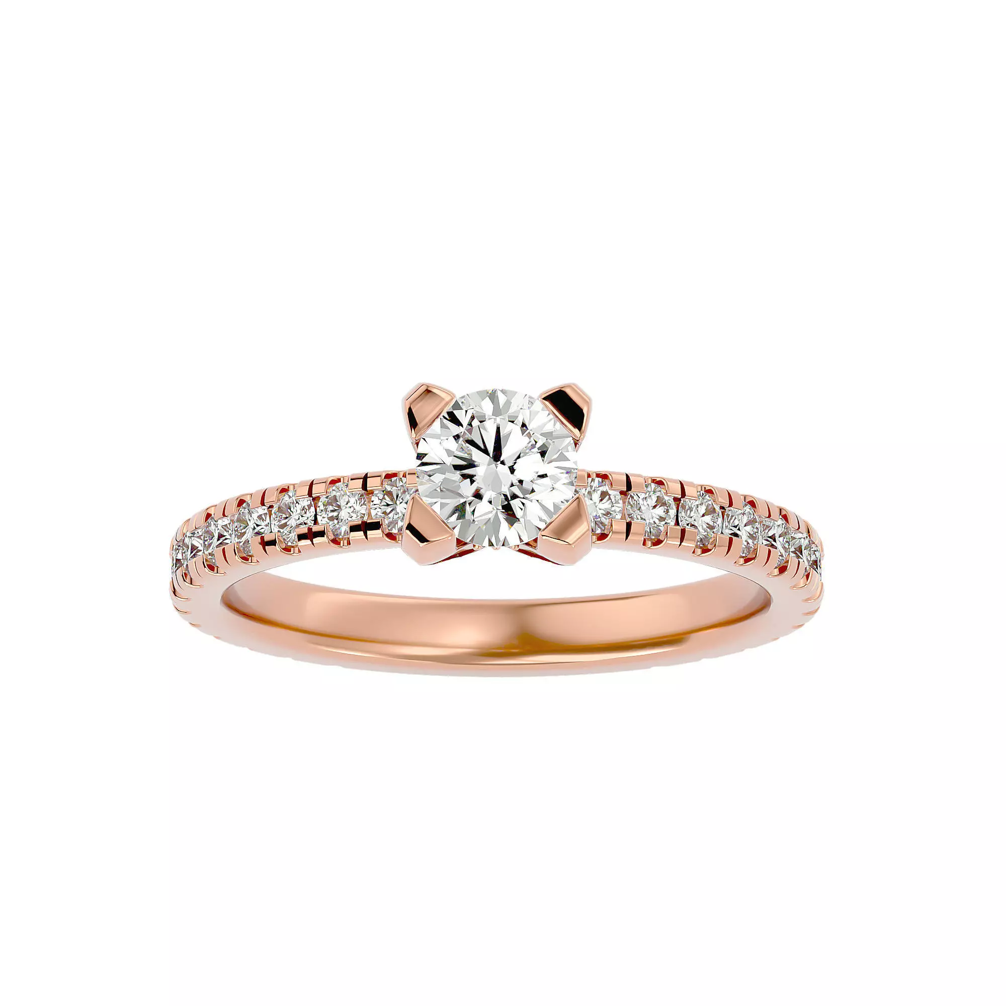 Solitaire wedding engagement ring with 360 view animation 3D print model_0