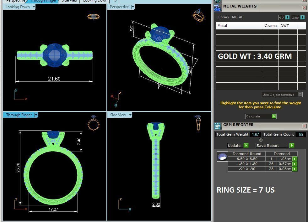 Solitaire wedding engagement ring with 360 view animation 3D print model_3