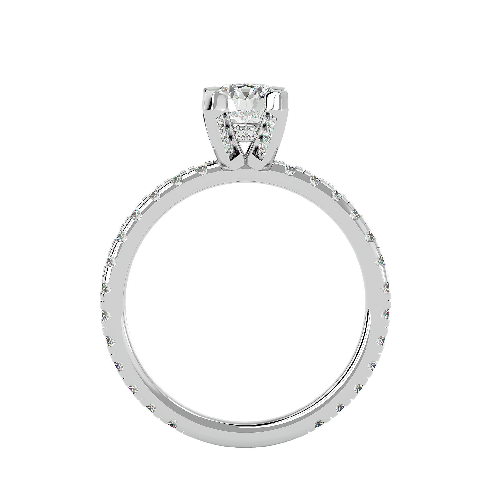 Solitaire wedding engagement ring with 360 view animation 3D print model_4