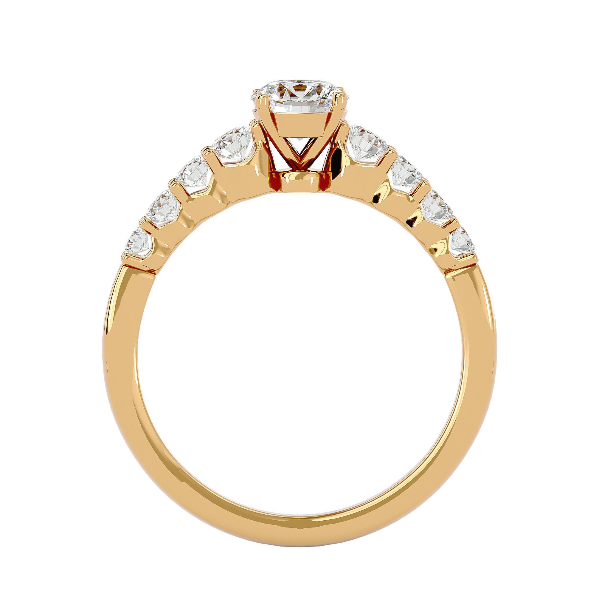 Solitaire wedding engagement ring with 360 view animation 3D print model_5