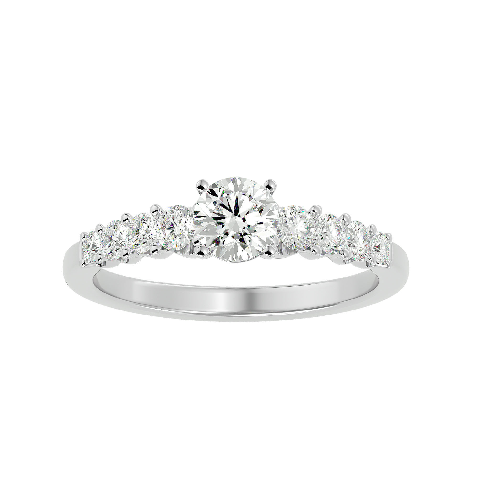 Solitaire wedding engagement ring with 360 view animation 3D print model_2