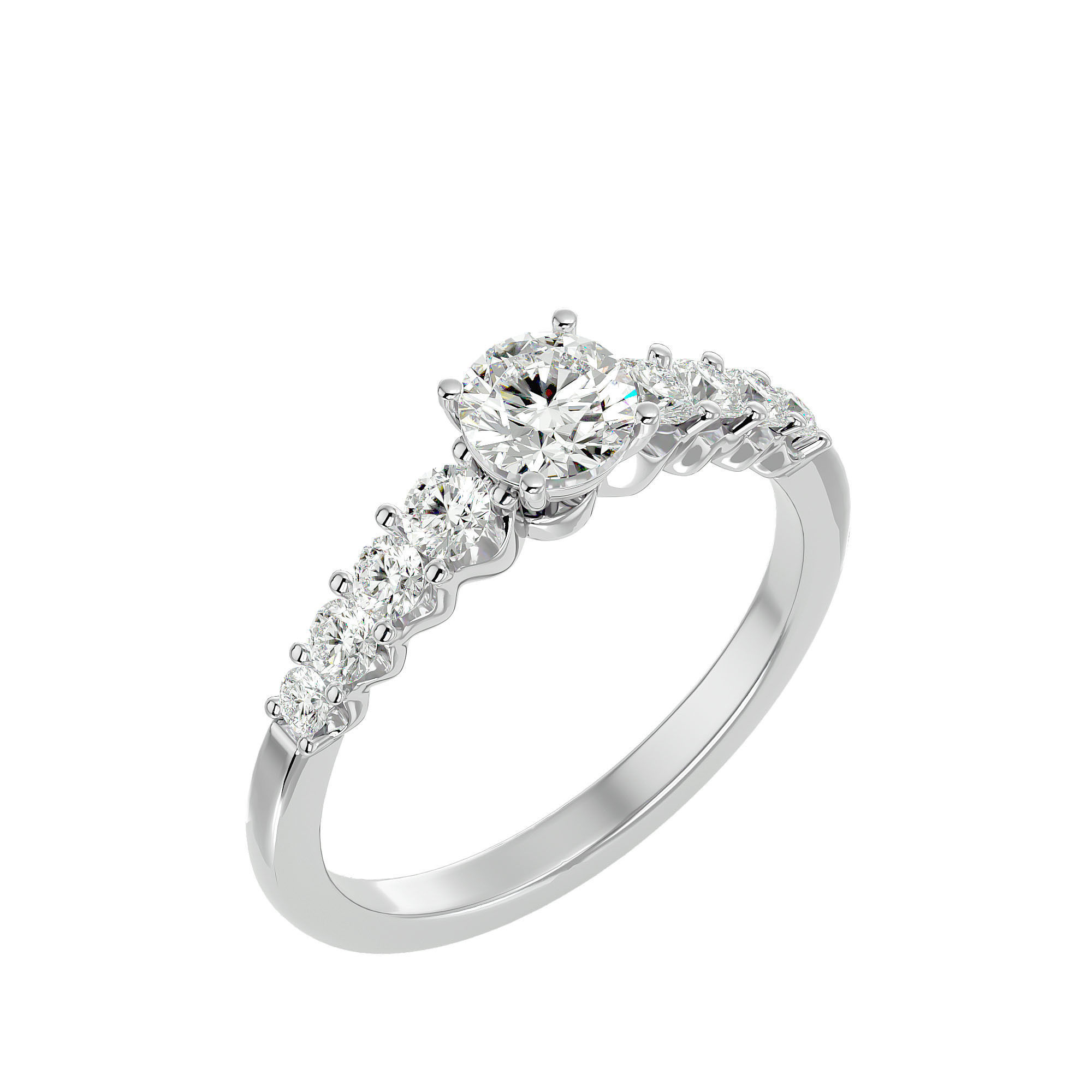 Solitaire wedding engagement ring with 360 view animation 3D print model_10