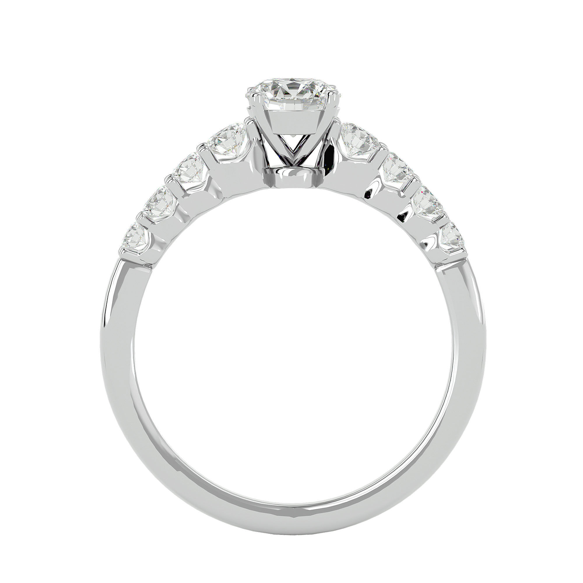 Solitaire wedding engagement ring with 360 view animation 3D print model_4