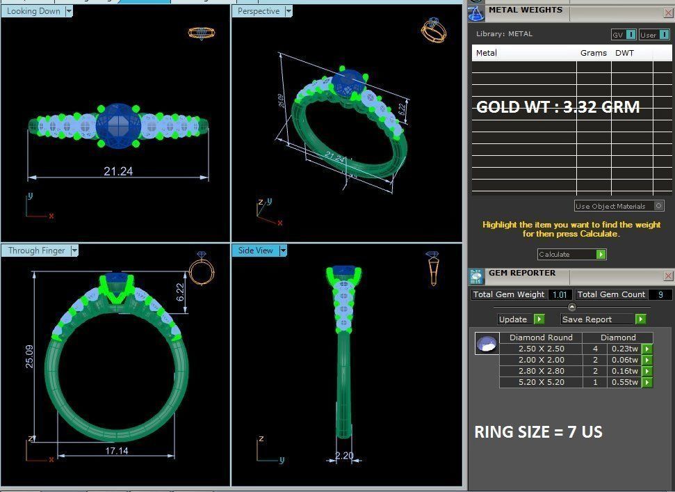 Solitaire wedding engagement ring with 360 view animation 3D print model_3