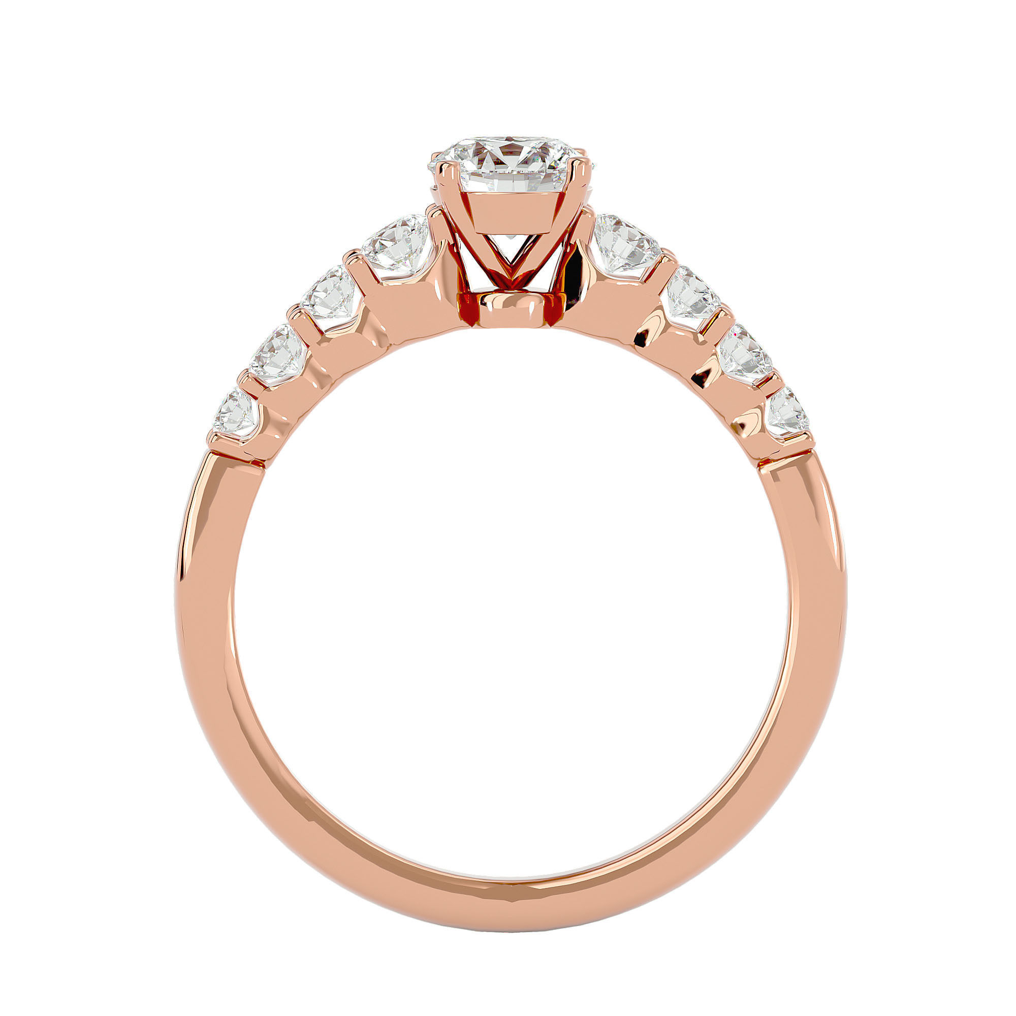 Solitaire wedding engagement ring with 360 view animation 3D print model_6