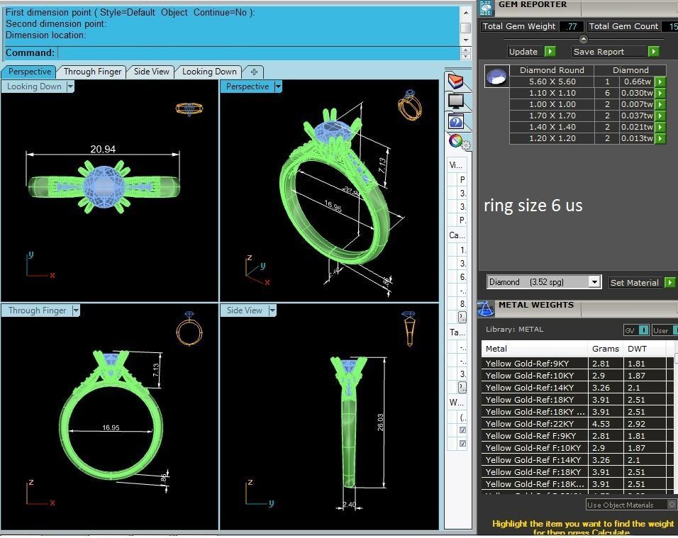 Solitaire wedding engagement ring with 360 view animation 3D print model_3