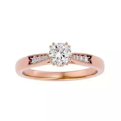 Solitaire wedding engagement ring with 360 view animation