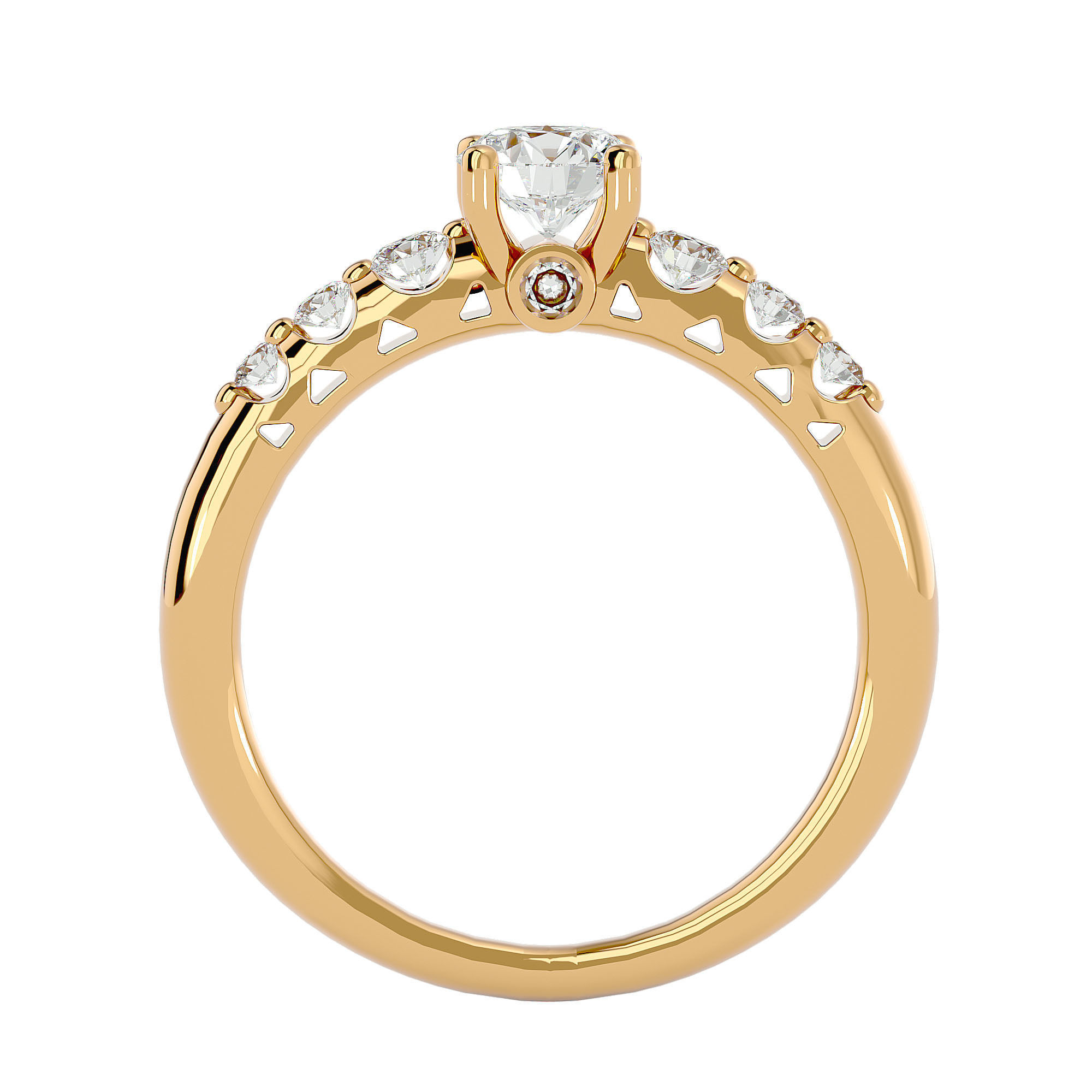 Solitaire wedding engagement ring with 360 view animation 3D print model_5