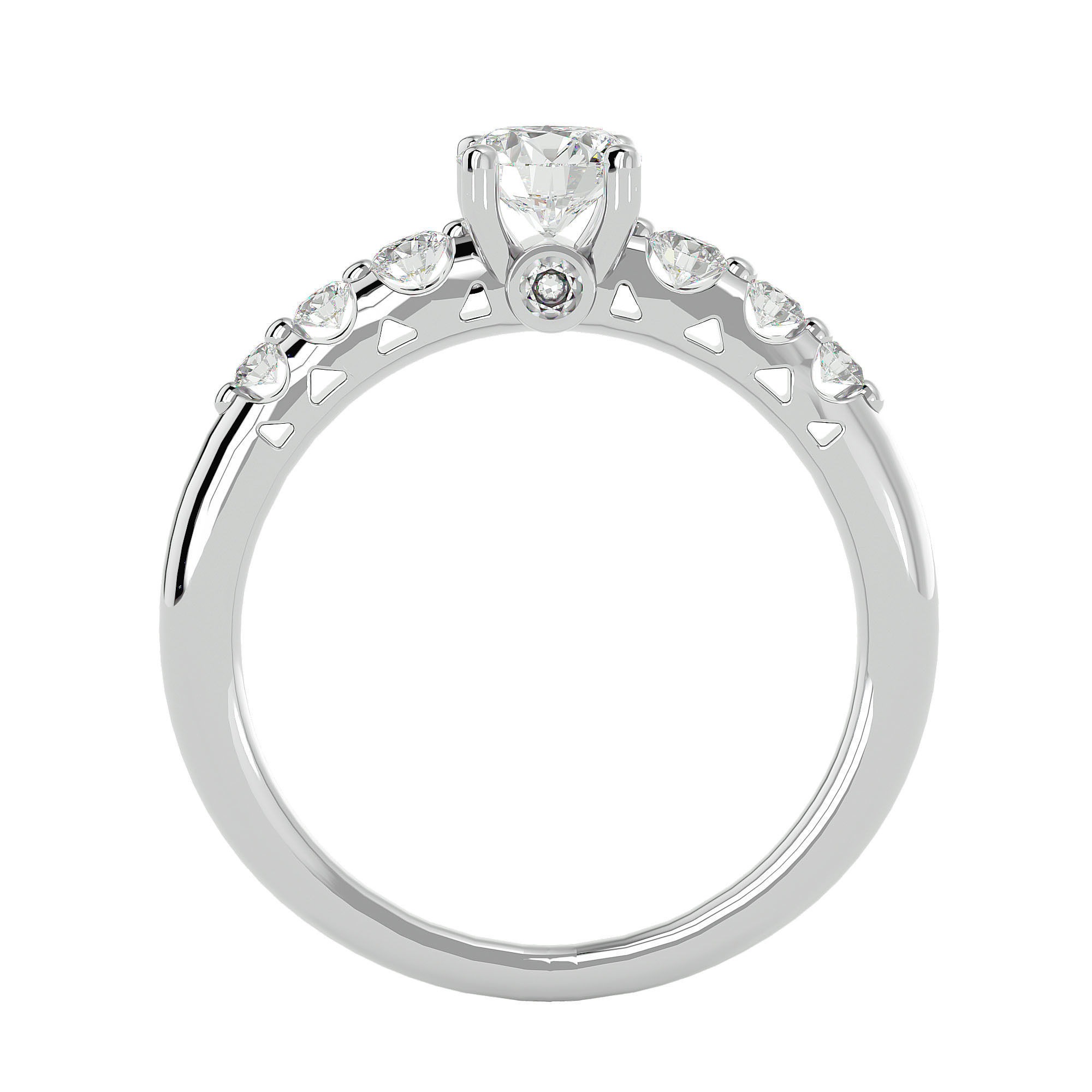 Solitaire wedding engagement ring with 360 view animation 3D print model_4